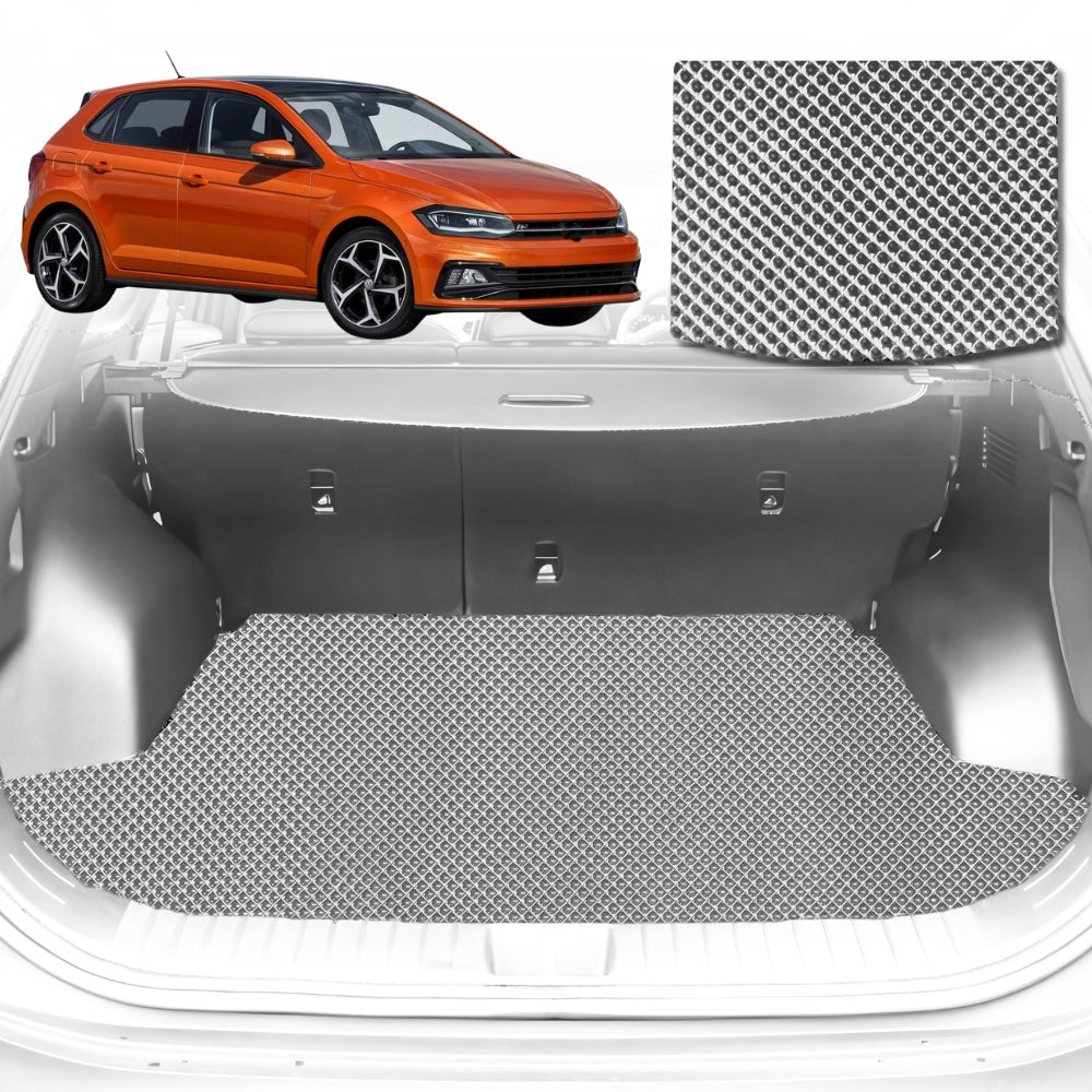 6D Diamond Car Boot Mat for VolksWagen Polo (MK6)2018-Current-Hatch-Cargo Mat-Grey-Outback GT