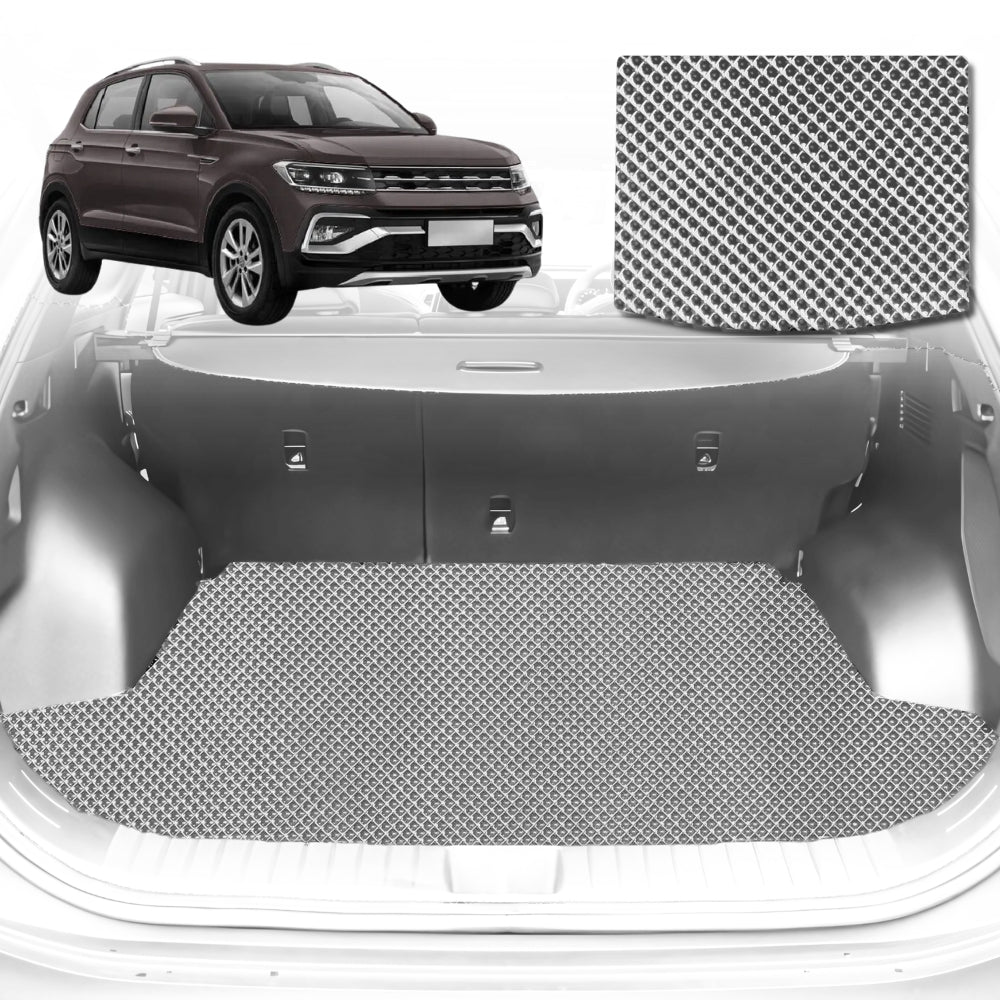 6D Diamond Car Boot Mat for VolksWagen T-Cross C12020-Current-Cargo Mat-Grey-Outback GT