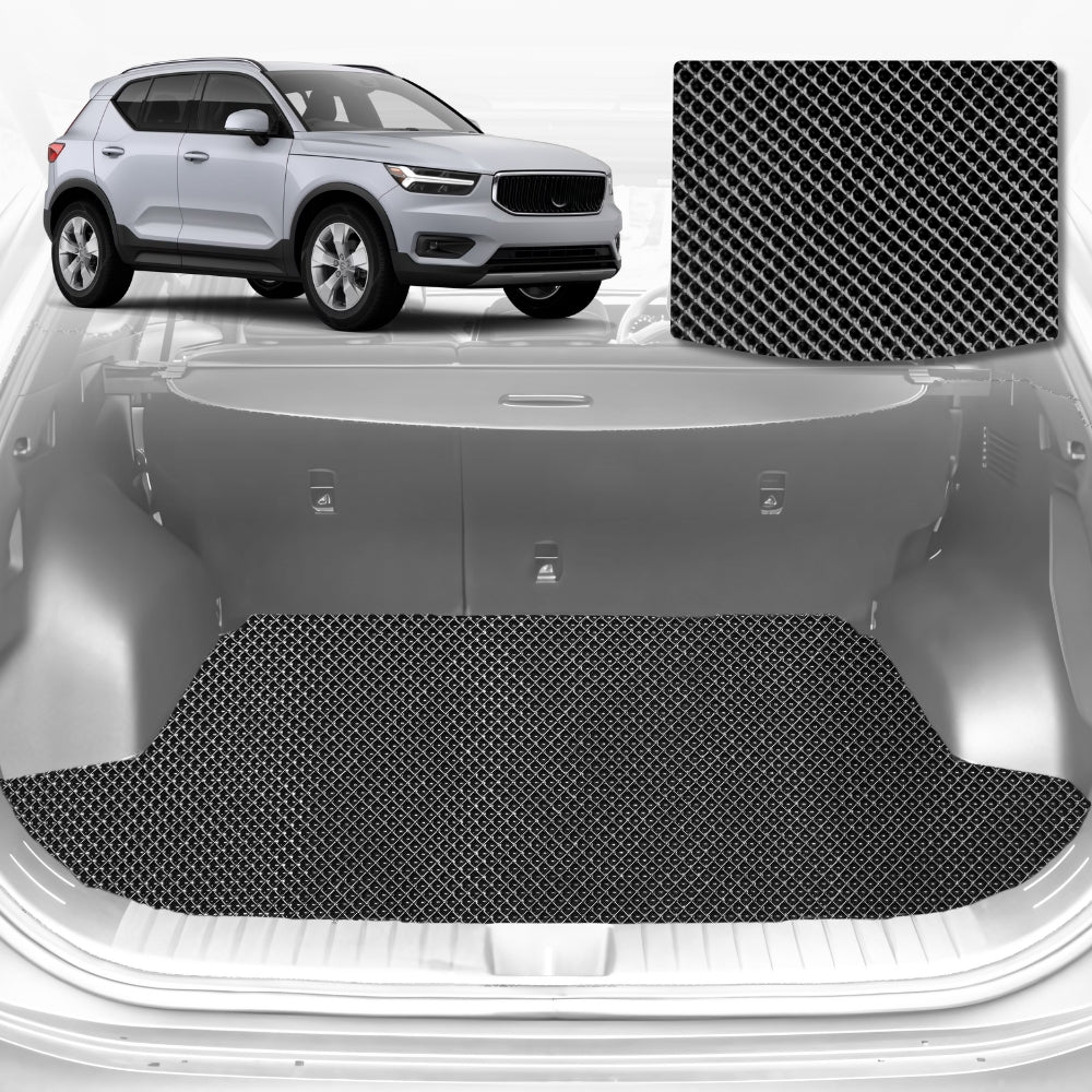 6D Diamond Car Boot Mat for Volvo C40 2021-Current-Cargo Mat-Black-Outback GT