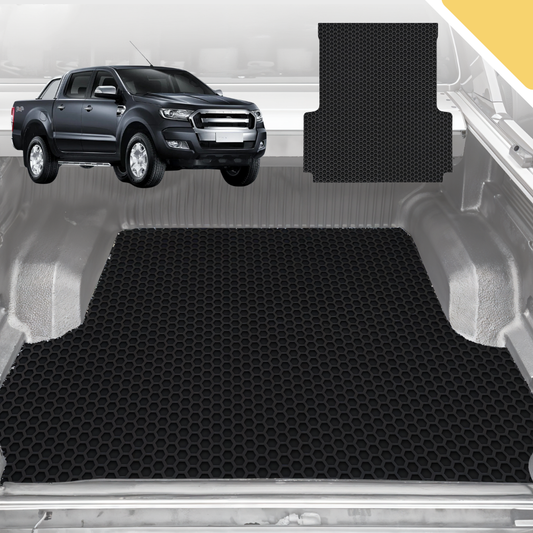 Outback GT 6D Pro Ute Tub Mat for Ford Ranger (PX Dual Cab Ute) 2012-2015 (with Plastic tub Liner) - Black