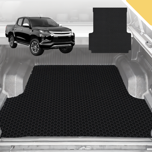 Outback GT 6D Pro Ute Tub Mat for Mitsubishi Triton Double Cab (MQ-MR) 2015-2023 (With Spray On Liner or No Liner) - Black