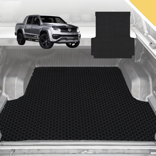 Outback GT 6D Pro Ute Tub Mat for VolksWagen Amarok Dual Cab 2022-Current (With Factory Plastic Tub Liner) Black