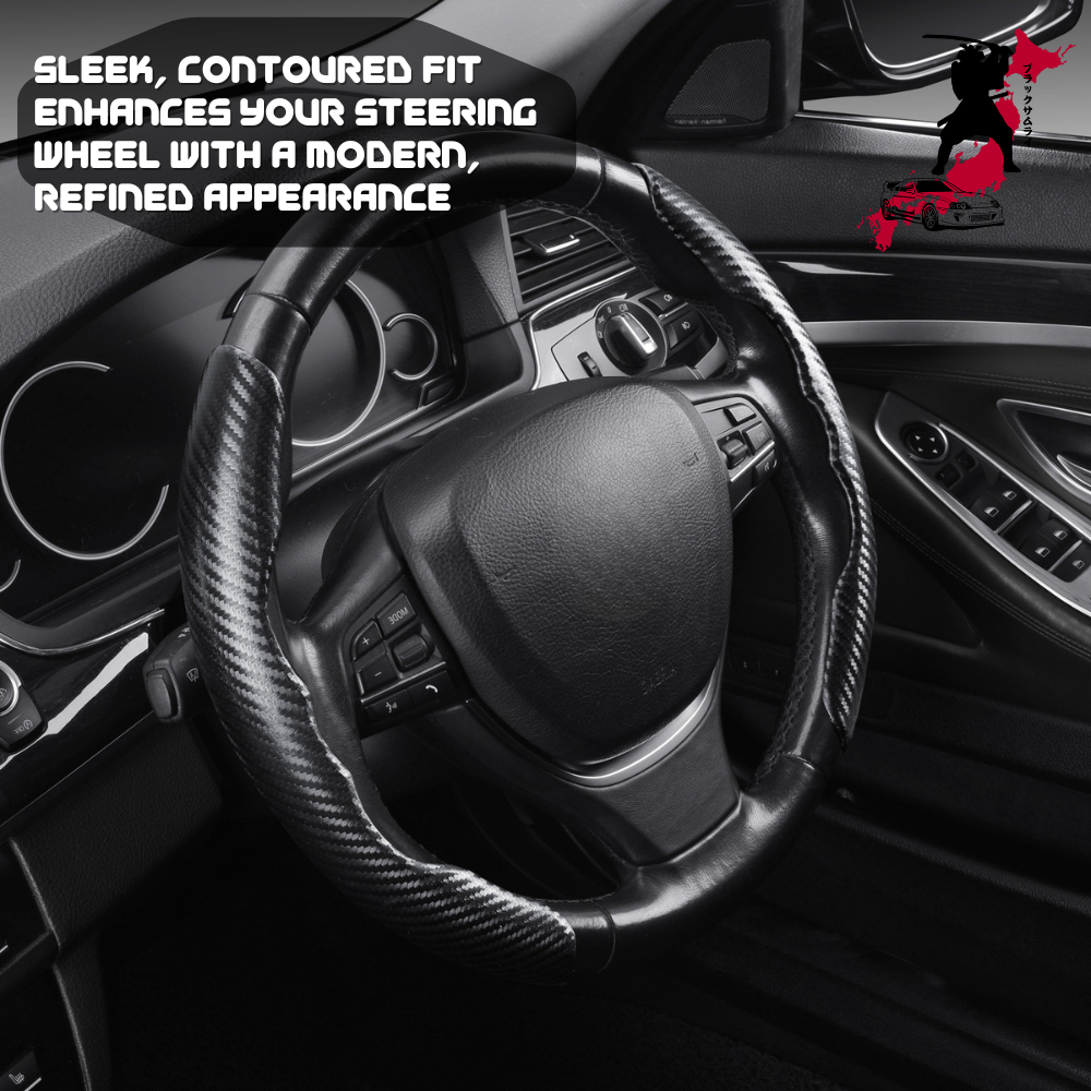 Black Samurai Segmented Steering Wheel Cover for Audi A3 S3 RS3 2013 - 2020