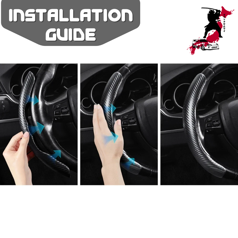 Black Samurai Segmented Steering Wheel Cover for Toyota RAV4 2006 - 2012 (XA30)