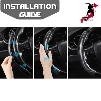 Black Samurai Segmented Steering Wheel Cover for Jeep Avenger 2024 - Current