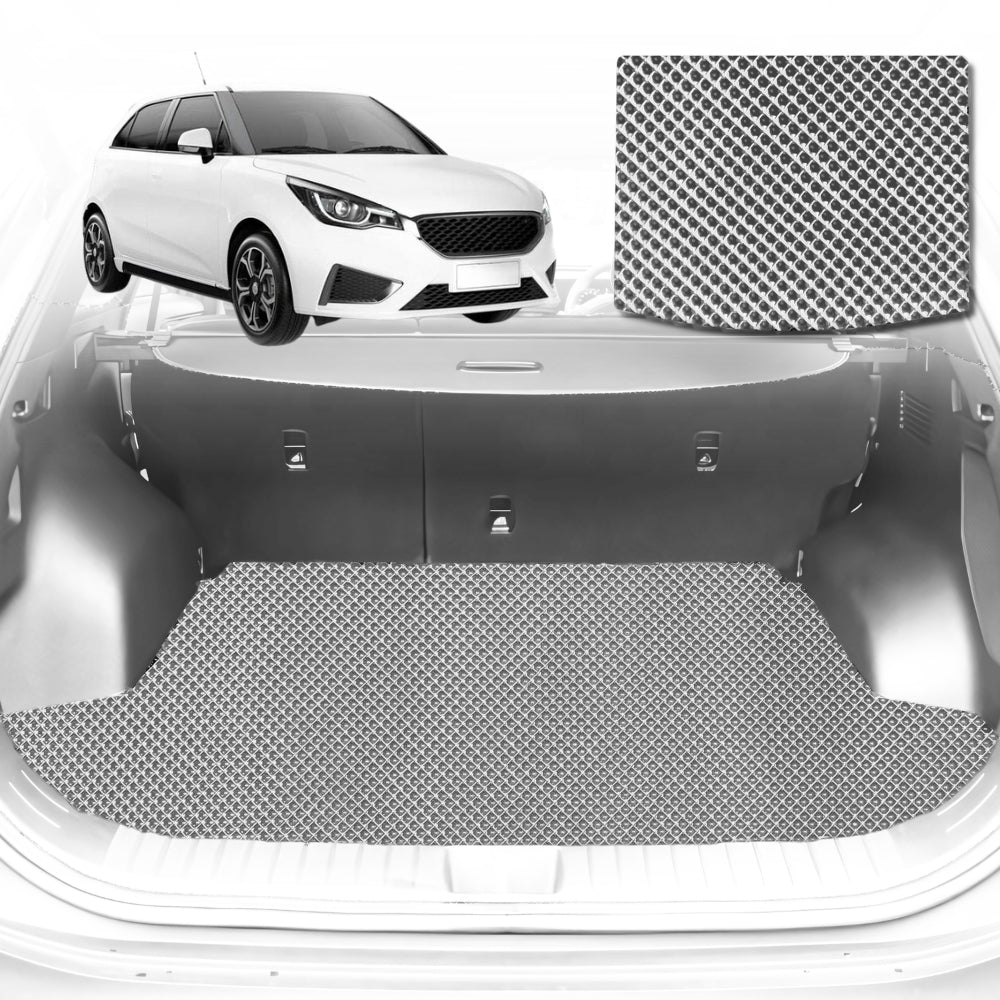 6D Diamond Car Boot Mat for MG 3 2011-Current-Cargo Mat-Grey-Outback GT
