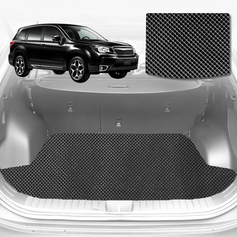 6D Diamond Car Boot Mat for Subaru Forester (SJ)2013-2018-Cargo Mat-Black-Outback GT