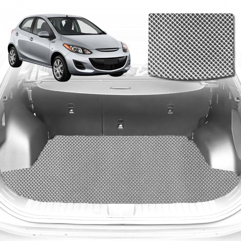 6D Diamond Car Boot Mat for Mazda 3 (BM BN)2014-2018-Cargo Mat-Grey-Outback GT