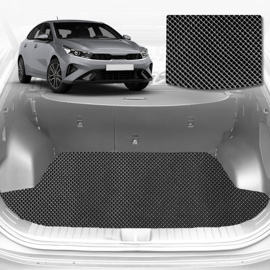 6D Diamond Car Boot Mat for Kia Cerato (BD)2018-Current-Cargo Mat-Black-Outback GT