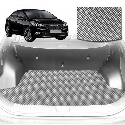 6D Diamond Car Boot Mat for Kia Cerato (YD)2013-2018-Cargo Mat-Grey-Outback GT