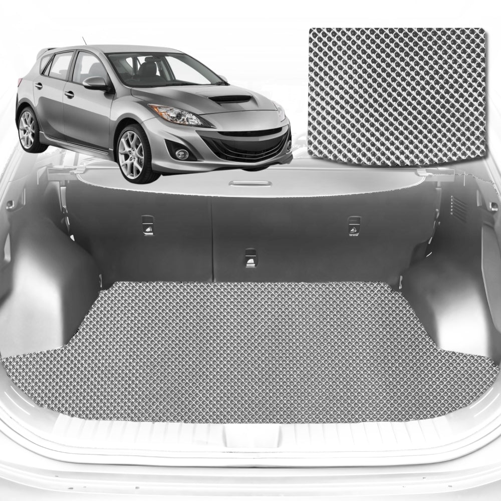 6D Diamond Car Boot Mat for Mazda 3 (BL)2009-2013-Cargo Mat-Grey-Outback GT