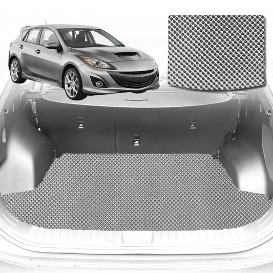 6D Diamond Car Boot Mat for Mazda 3 (BL)2009-2013-Cargo Mat-Grey-Outback GT