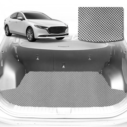 6D Diamond Car Boot Mat for Mazda 3 (BP)2019-Current-Cargo Mat-Grey-Outback GT