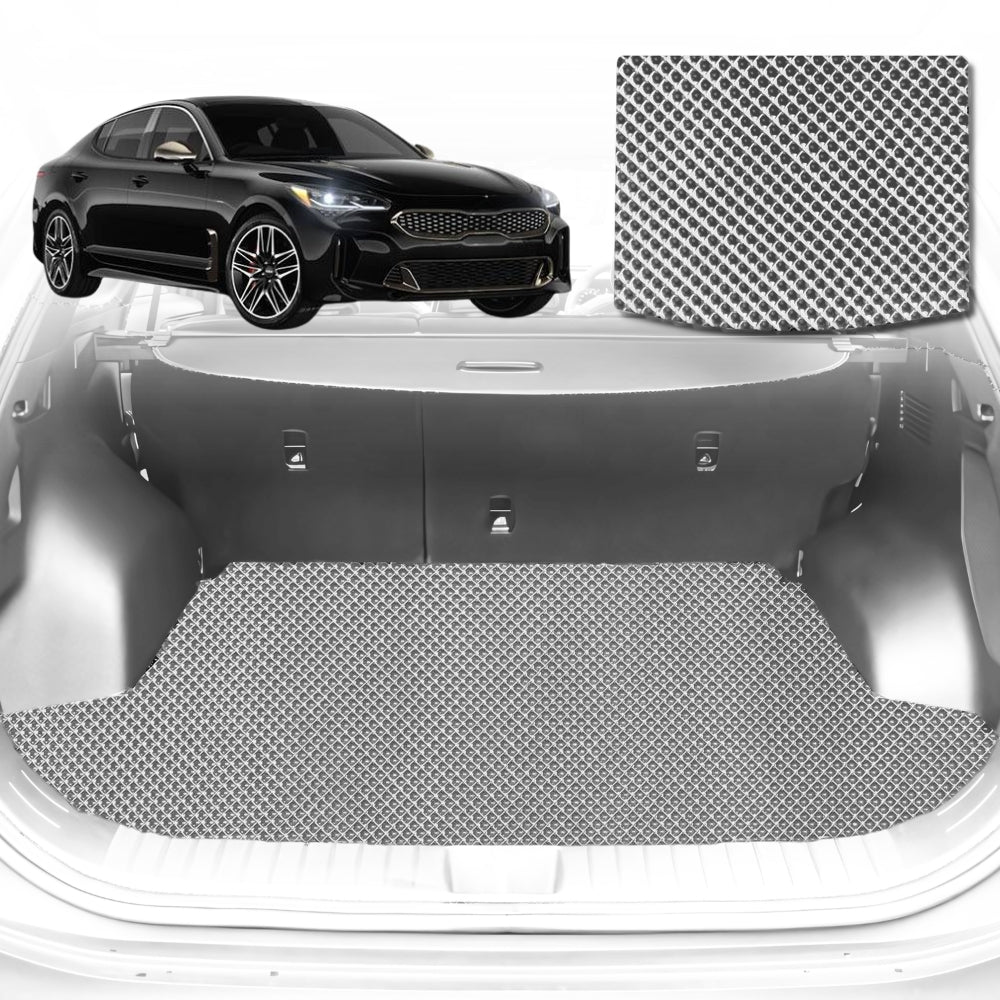 6D Diamond Car Boot Mat for Kia Stinger CK2017-Current-Sedan-Cargo Mat-Grey-Outback GT