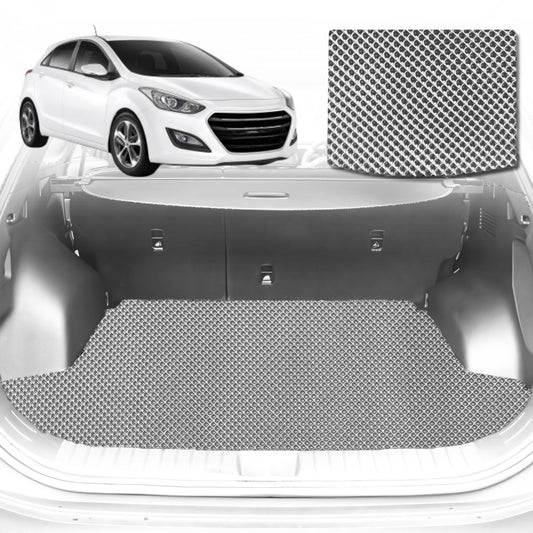 6D Diamond Car Boot Mat for Hyundai i30 (GD)2012-2016-Cargo Mat-Grey-Outback GT