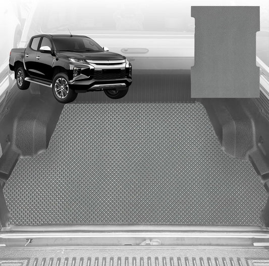6D Diamond Ute Tub Mat for Mitsubishi Triton Club Cab (MQ MR) 2015-2023 (with Spray on Liner or no Liner) - Grey