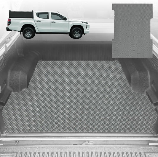 6D Diamond Ute Tub Mat for Mitsubishi Triton Double Cab (MQ-MR) 2015-2023 (with Spray On Liner or No Liner) - Grey