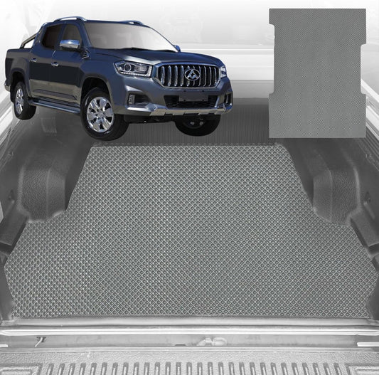 6D Diamond Ute Tub Mat for LDV T60 Max_T60 (Dual Cab) 2017-Current (With Factory Plastic Tub Liner) - Grey