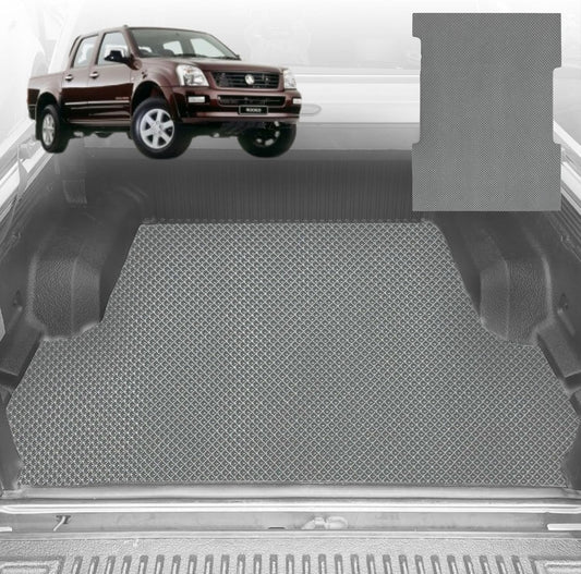 6D Diamond Ute Tub Mat for Holden Rodeo (4-Door Crew Cab) 2003-2008 (with Spray On Liner or No Liner) - Grey