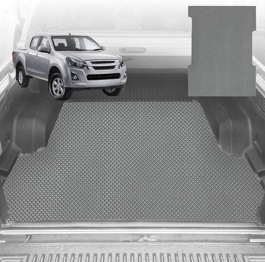 6D Diamond Ute Tub Mat for Isuzu D-Max Crew Cab RG 2020-Current (with Factory Plastic tub Liner) - Grey