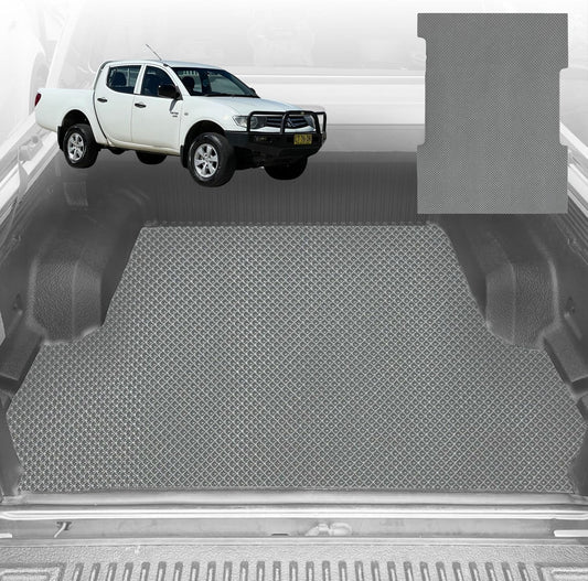 6D Diamond Ute Tub Mat for Mitsubishi Triton Double Cab (MN) 2009-2015 (with Spray On Liner or No Liner) - Grey