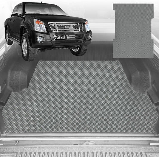 6D Diamond Ute Tub Mat for Isuzu D-Max Crew Cab 2008-2011 (with Spray On Liner or No Liner) - Grey