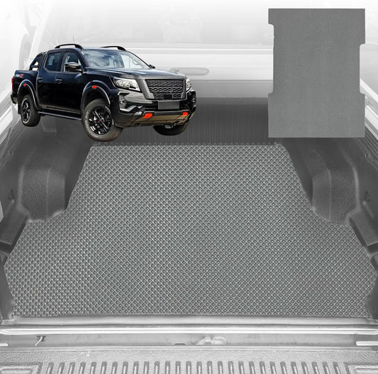 6D Diamond Ute Tub Mat for Nissan Navara Dual Cab Pro-4X 2022-Current (with Spray on Liner or no Liner) - Grey