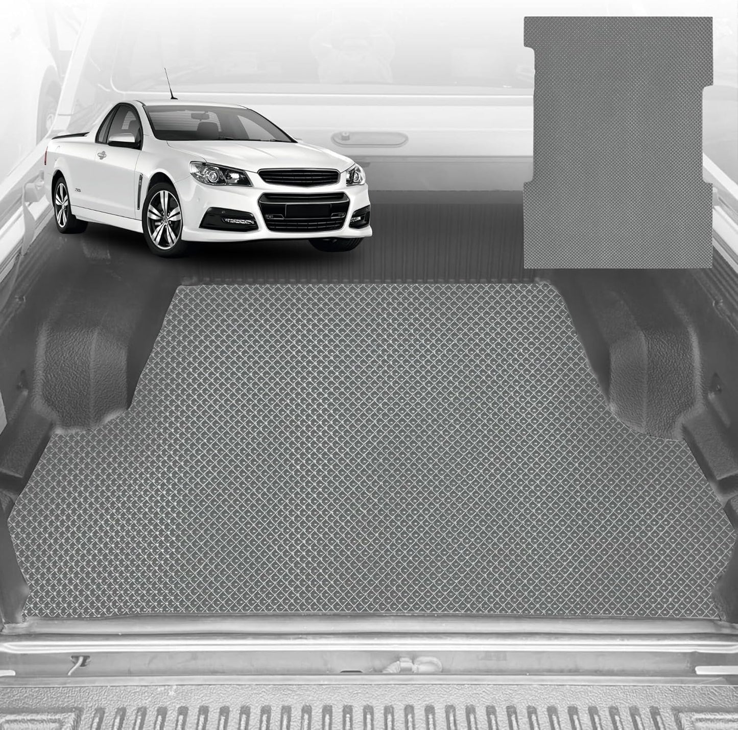 6D Diamond Ute Tub Mat for Holden Commodore Ute Single Cab (VE VF) 2007-2017 - Grey