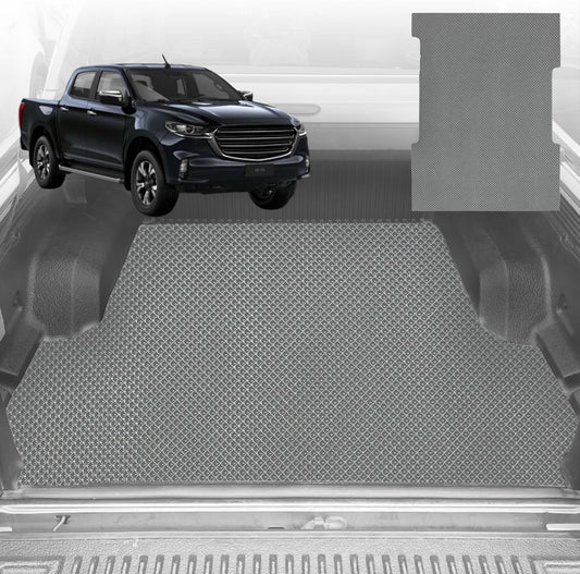 6D Diamond Ute Tub Mat for Mazda BT-50 Dual Cab (UP UR) 2011-2020 (with Spray on Liner or no Liner) - Grey