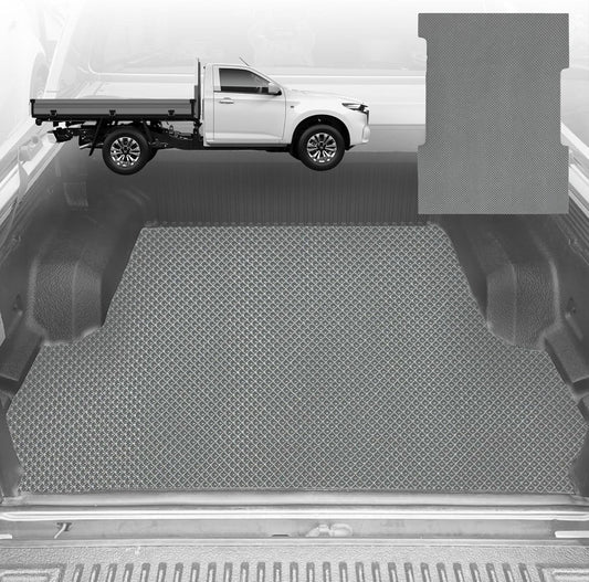 6D Diamond Ute Tub Mat for Mazda BT-50 (J97M) Single Cab 2006-2011 (With Spray On Liner or No Liner) - Grey