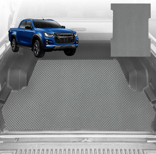 6D Diamond Ute Tub Mat for Isuzu D-Max Crew Cab (RT50/85) 2011-2020 (with Spray on Liner or no Liner) - Grey