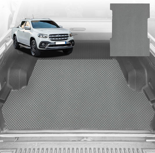 6D Diamond Ute Tub Mat for Mercedes-Benz X-Class Ute 2017-2021 (with Factory Plastic tub Liner) - Grey