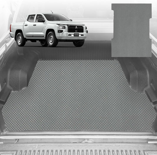 6D Diamond Ute Tub Mat for All-New Mitsubishi Triton Double Cab (LC/MV) 2024-Current (with Factory Plastic Tub Liner) - Grey