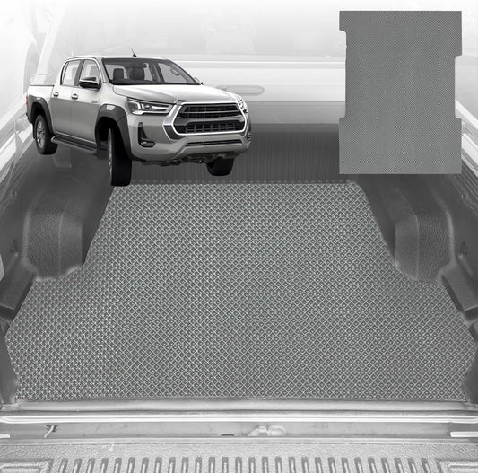 6D Diamond Ute Tub Mat for Toyota Hilux Double Cab 2015-Current (with Factory Plastic tub) - Grey