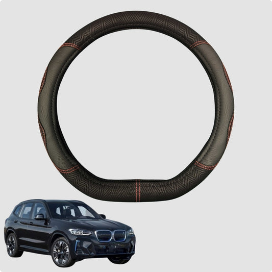 Steering Wheel Cover for BMW iX3 2022-Current 38CM Leather | D-Shape