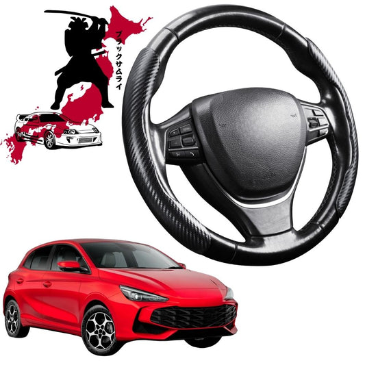 Black Samurai Segmented Steering Wheel Cover for MG 3 2024 - Current (Hybrid+)