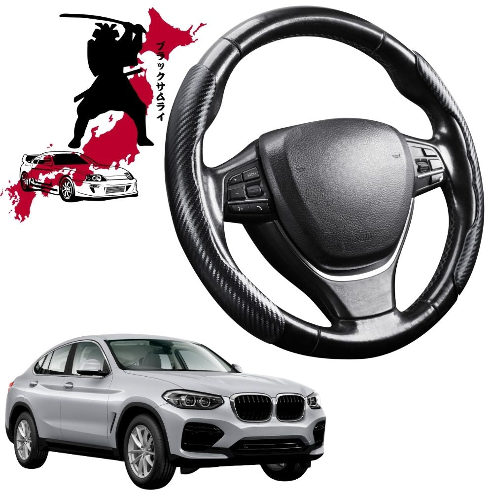 Black Samurai Segmented Steering Wheel Cover for BMW X4 2018 - Current (G02)