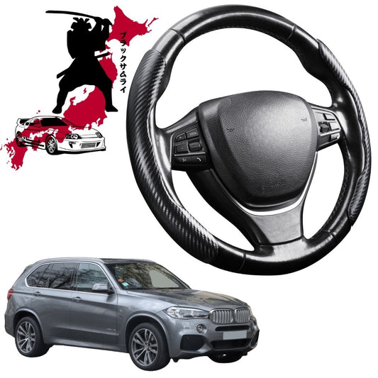 Black Samurai Segmented Steering Wheel Cover for BMW X5 2013 - 2018 (F15 F85)