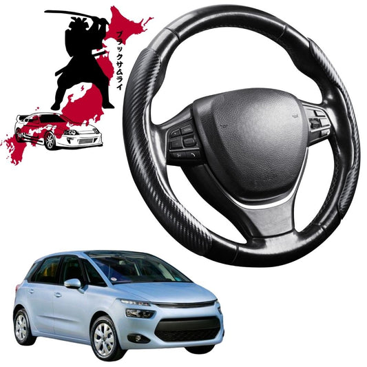 Black Samurai Segmented Steering Wheel Cover for Citroen C4 Picasso (5-Seater) 2013 - 2022