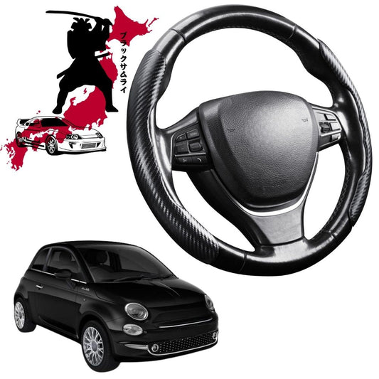 Black Samurai Segmented Steering Wheel Cover for FIAT 500 500c 2013 - 2021