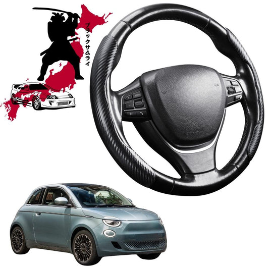 Black Samurai Segmented Steering Wheel Cover for FIAT 500 500c 2021 - Current
