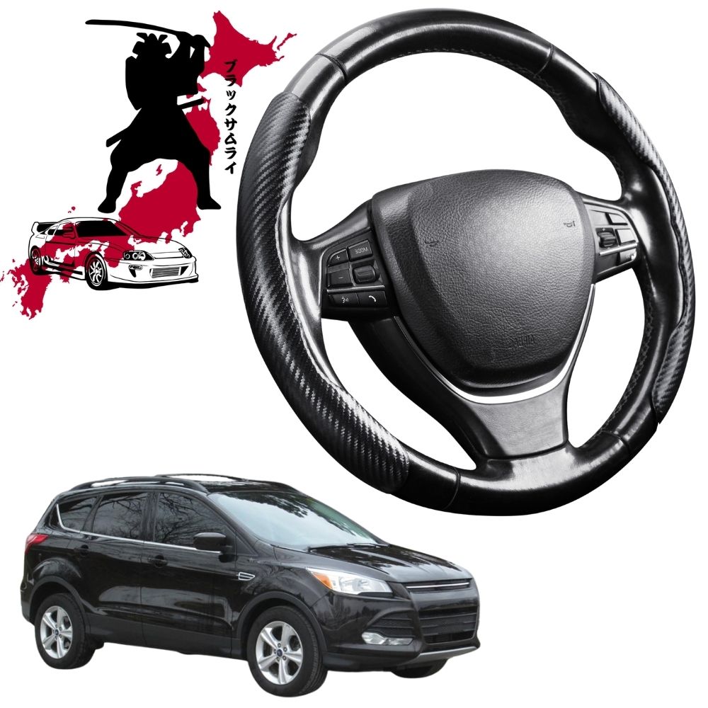 Black Samurai Segmented Steering Wheel Cover for Ford Escape 2013 - 2019 ZG