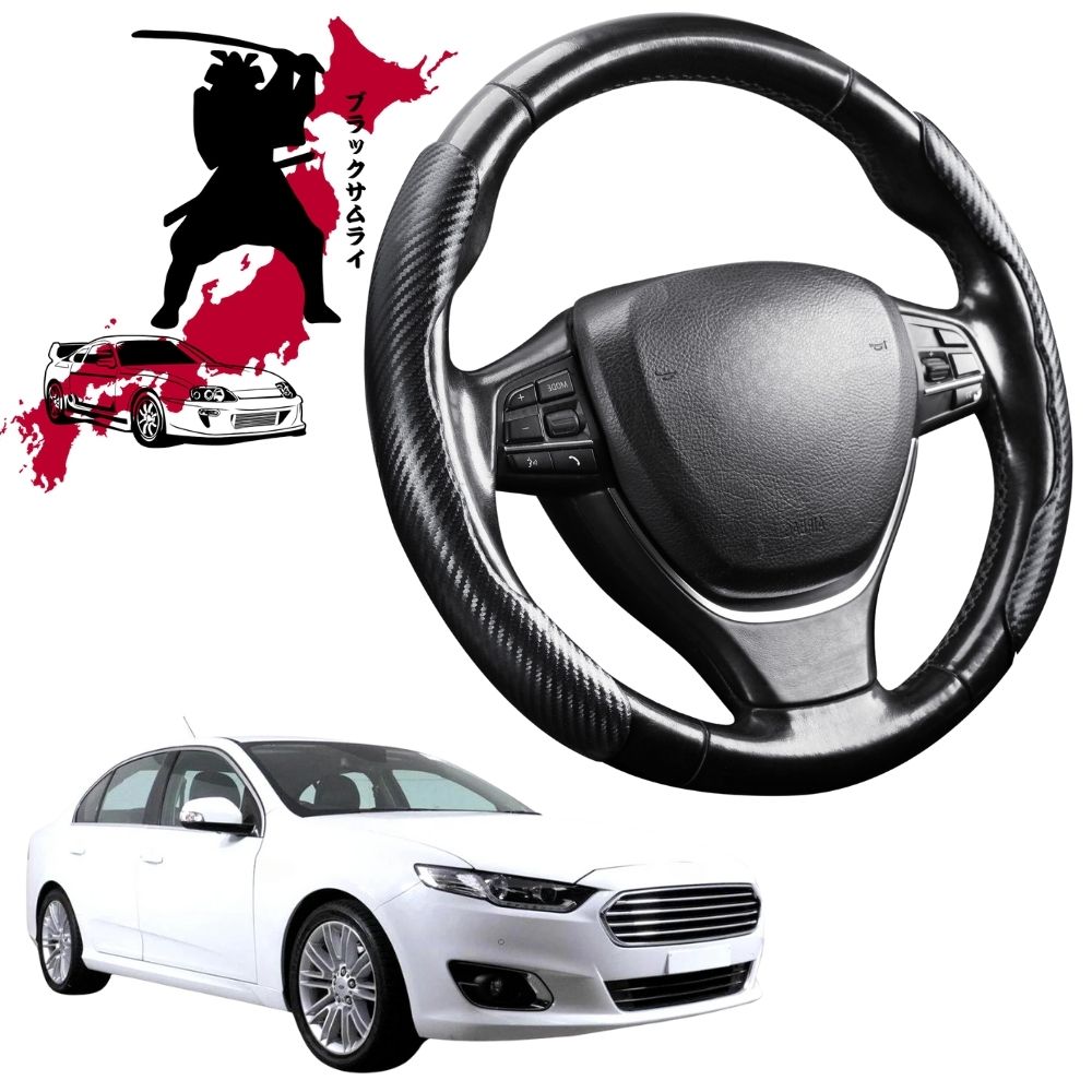 Black Samurai Segmented Steering Wheel Cover for Ford Falcon 2014 - 2016 (FGX)