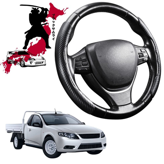 Black Samurai Segmented Steering Wheel Cover for Ford Falcon Ute 2008 - 2016 (Single Cab, FG)