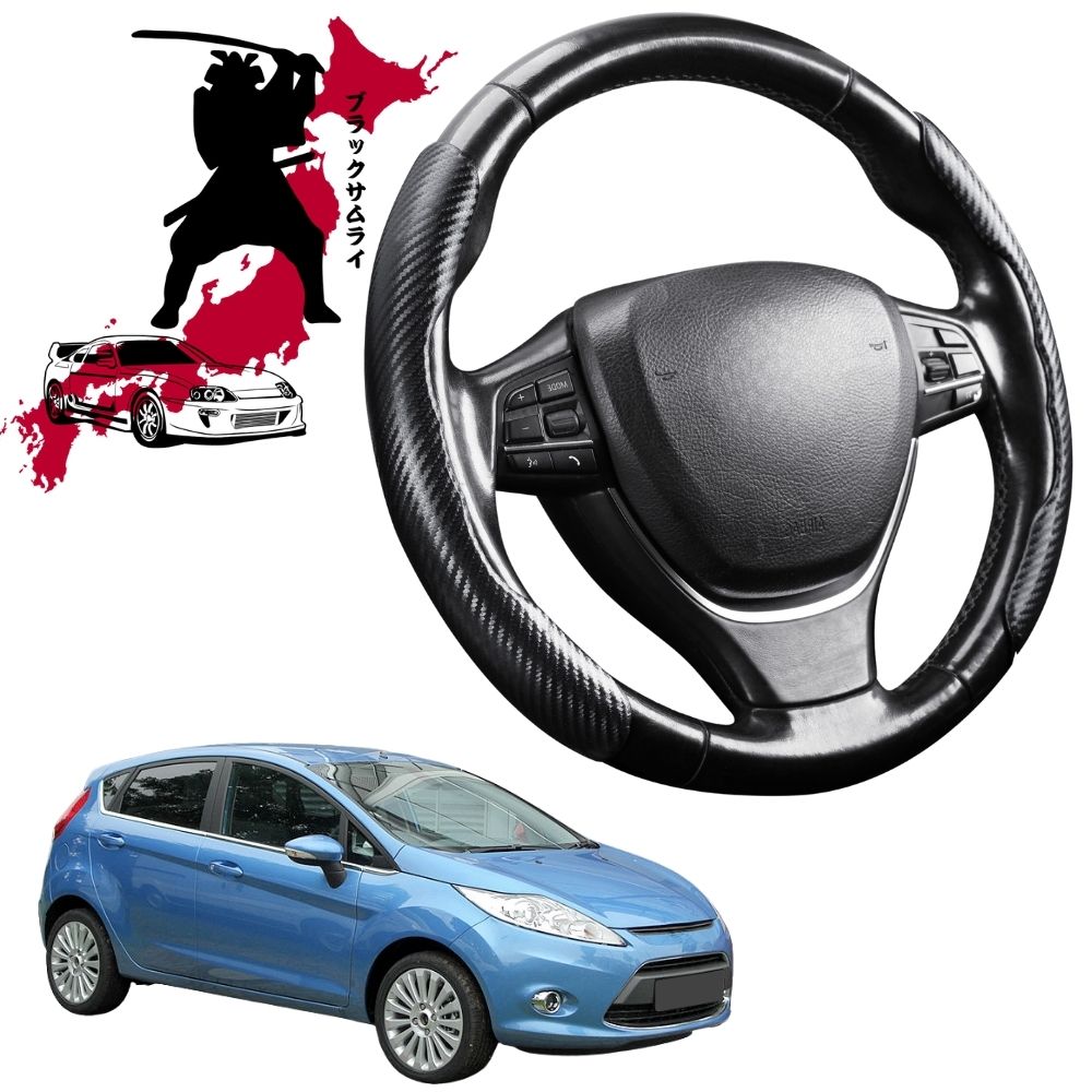 Black Samurai Segmented Steering Wheel Cover for Ford Fiesta 2008 - 2018 (WT WZ)