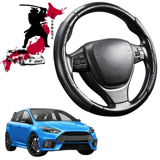 Black Samurai Segmented Steering Wheel Cover for Ford Focus 2011 - 2018 LS, LW,LW MKII, LZ