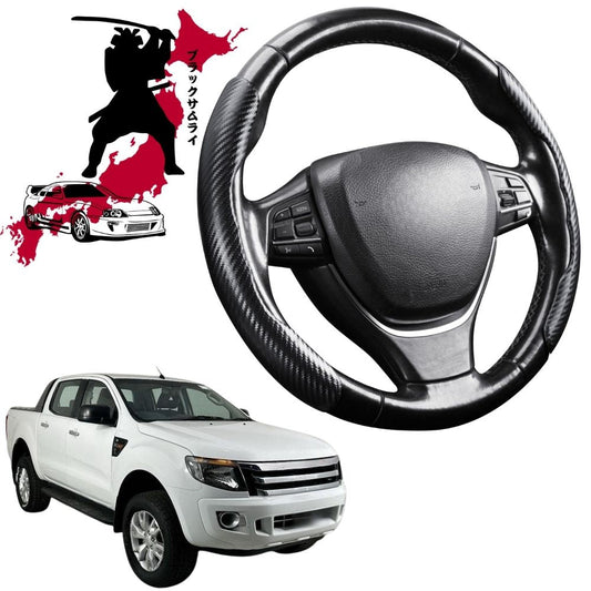 Black Samurai Segmented Steering Wheel Cover for Ford Ranger 2012 - 2015 (PX Dual Cab Ute)