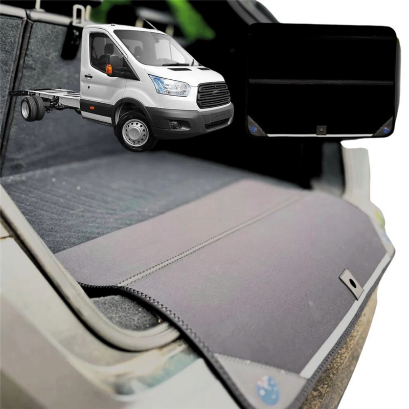 Rear Cargo Boot Bumper Protector for Ford Transit Cab 2014 - Current VO - XL (98 x 55) - Black