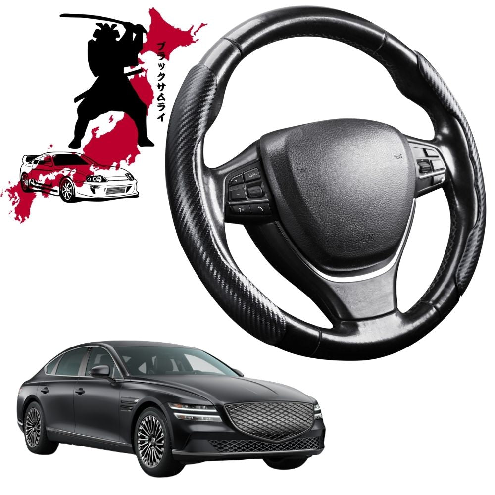 Black Samurai Segmented Steering Wheel Cover for Genesis G80 Electrified 2021 - Current