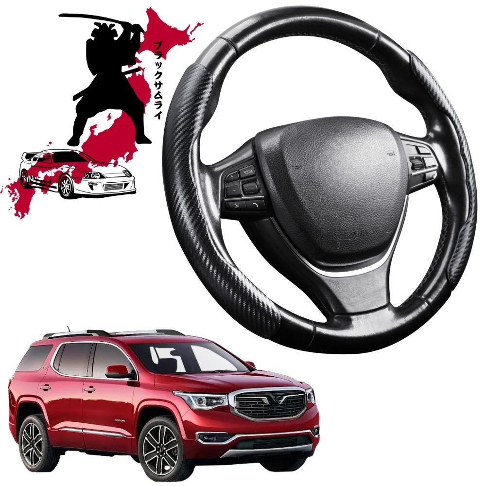 Black Samurai Segmented Steering Wheel Cover for Holden Acadia 2018 - 2021 AC